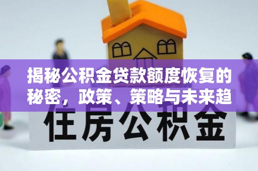 逊克揭秘公积金贷款额度恢复的秘密，政策、策略与未来趋势