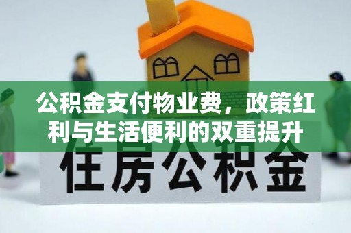 逊克公积金支付物业费，政策红利与生活便利的双重提升