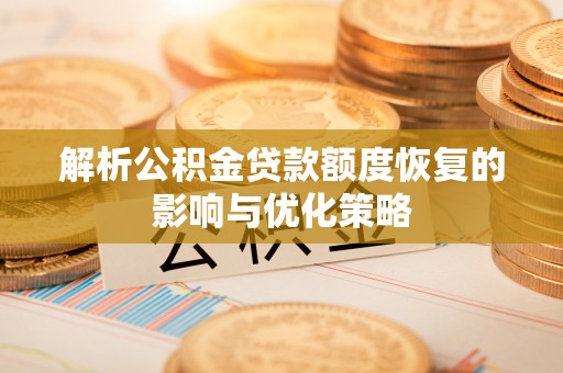 逊克解析公积金贷款额度恢复的影响与优化策略