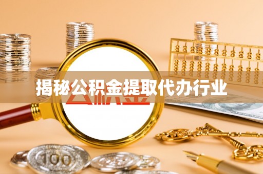 逊克揭秘公积金提取代办行业
