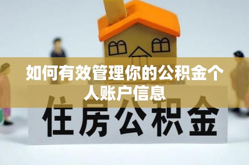 逊克如何有效管理你的公积金个人账户信息