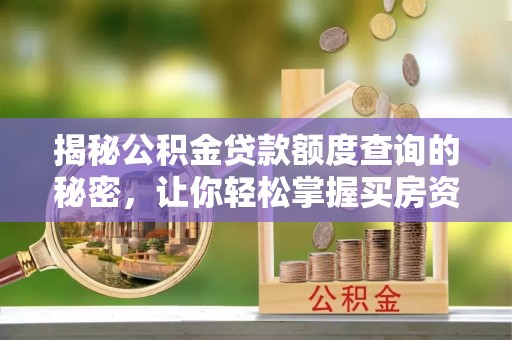 逊克揭秘公积金贷款额度查询的秘密，让你轻松掌握买房资金规划